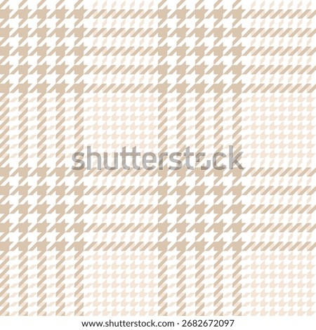 Houndstooth seamless pastel brown vector pattern or background. Traditional Scottish tartan plaid fabric, textile