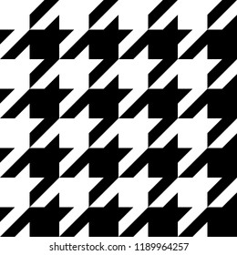 Houndstooth seamless pattern. Black and white vector abstract background.