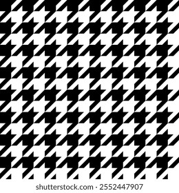 Houndstooth seamless pattern. Black and white vector background. Texture for print, textile, fabric.