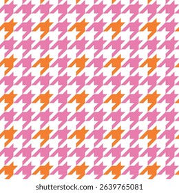 Houndstooth Seamless Pattern. Bright Color. Everyday Background. Vector Template For Fabric, Textile, Wallpaper, Wrapping Paper
