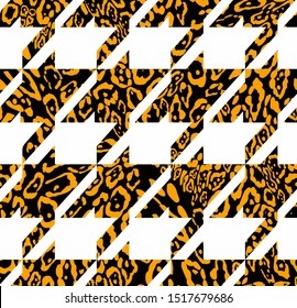 Houndstooth seamless pattern.  Crowbars images leopard print.