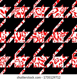 Houndstooth seamless pattern.  Crowbars images leopard print.