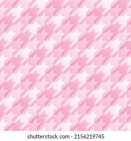 Houndstooth Seamless Pattern in Pink color. Vector Tileable Background.