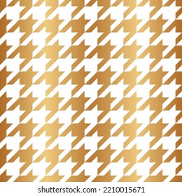 Houndstooth seamless pattern. Repeated gold dogtooth background. Repeating abstract geometric for design prints. Golden pepita patern. Repeat geometry lattice. Checkerboard tile. Vector illustration