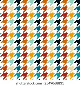 Houndstooth seamless pattern. Repeated houndtooth texture.  Repeating pepita plaid patern for design prints. Simple abstract plaid dogstooth.Vector illustration.abstract geometric wallpaper background