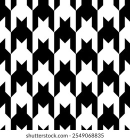 Houndstooth seamless pattern. Repeated houndtooth texture.  Repeating pepita plaid patern for design prints. Simple abstract plaid dogstooth.Vector illustration.abstract geometric wallpaper background