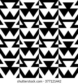 Houndstooth Seamless Pattern for Textile Design. Black and White Repeating Triangles Shapes. Vector Background
