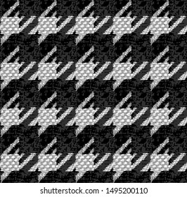 Houndstooth seamless pattern. Vintage textile texture. Classic fashion. crowbars images pattern.