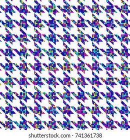 Houndstooth seamless pattern-vector illustration. Background of small circles. Bright color.