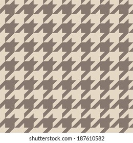 Houndstooth seamless vector pastel brown pattern or background. Traditional Scottish tartan plaid fabric collection for website background or desktop wallpaper.