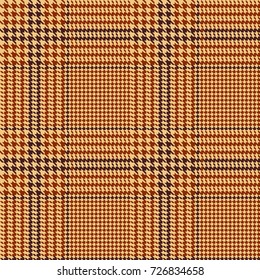 Hounds-tooth seamless vector pattern. Geometric print in brown and beige color
.  Classical English background Glen plaid (Glenurquhart check) for fashion design.