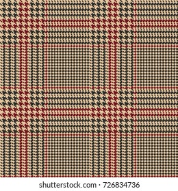 Hounds-tooth seamless vector pattern. Geometric print in brown and beige color
.  Classical English background Glen plaid (Glenurquhart check) for fashion design.