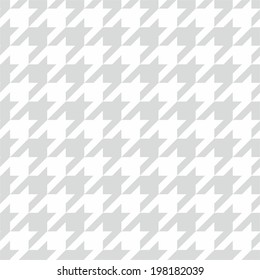 Houndstooth tile grey and white vector pattern. Traditional Scottish dark grey tile plaid fabric