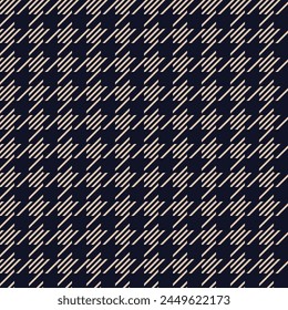 Houndstooth trendy pattern for fabric, wallpaper and tablecloths. Retro Hounds-tooth plaid geometry blue and beige texture background.