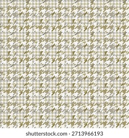 Pata de gallo Tweed patrón de cuadros beige, vintage . Estampado de Vector de cuadros de tartán texturizado de píxeles sin costuras para vestir, chaqueta, pantalones, bufanda, otro diseño moderno de tela de moda de primavera otoño invierno, textil