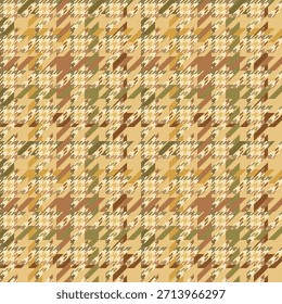 Pata de gallo Tweed patrón de cuadros beige, vintage . Estampado de Vector de cuadros de tartán texturizado de píxeles sin costuras para vestir, chaqueta, pantalones, bufanda, otro diseño moderno de tela de moda de primavera otoño invierno, textil
