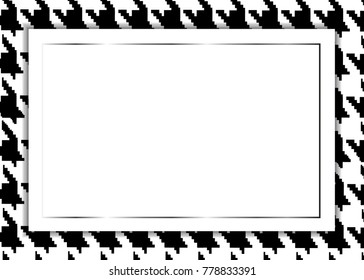 Hounds-tooth vector pattern as a frame for a greeting card. 