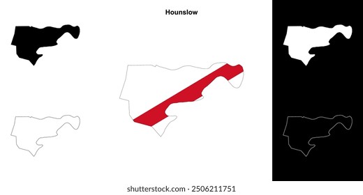 Conjunto de mapa de contorno en blanco de Hounslow