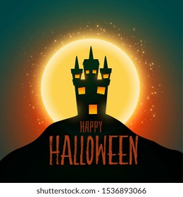 hounter house design for happy halloween festival