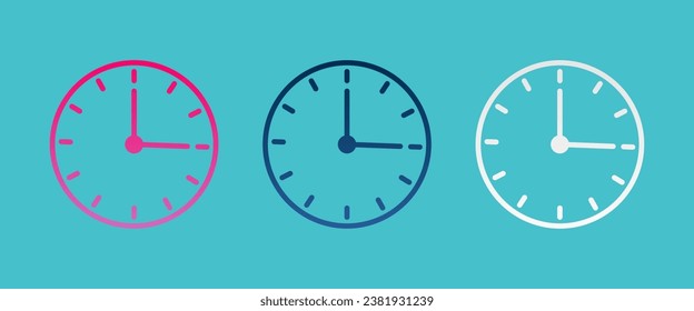 hour. clock concept icon design on blue background