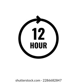 Hour Clock Count Simple Vector Icon