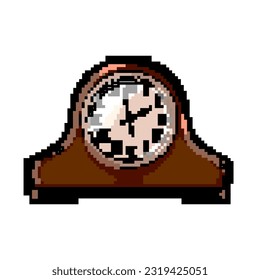 hour clock vintage game pixel art retro vector. bit hour clock vintage. old vintage illustration