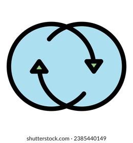 Hour duration icon outline vector. Time clock. Calendar web color flat