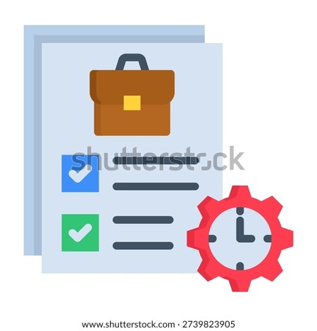 Hour Estimate Icon Flat Style Vector Illustration