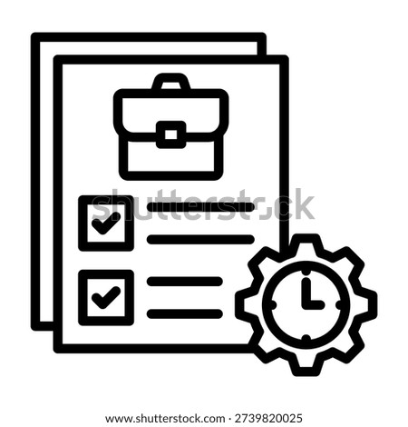Hour Estimate Icon Line Style Vector Illustration