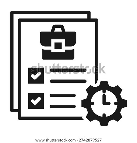 Hour Estimate Icon Mixed Style Vector Illustration