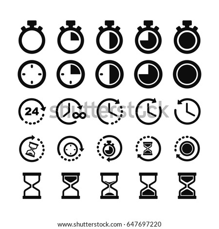 Hour glass & Clock icons
