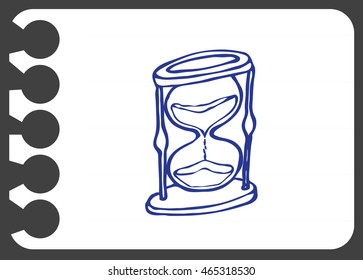 hour glass doodle on white paper