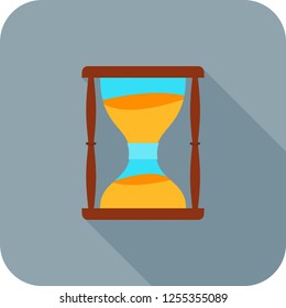 Hour glass Flat multi color long shadow icon