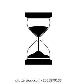 Vaso de hora, reloj de arena de icono de tiempo. Gestión del tiempo. Reloj o temporizador de cristal de arena. Símbolo del tiempo, esperando o cargando. Ilustración vectorial aislada para Diseño web, App móviles, interfaz de usuario, UX y GUI 