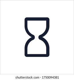 Hour glass icon. Sand glass linear design.