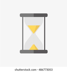 Hour glass, sand clock, time glass. Flat icon vector illustration