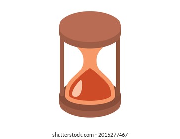 Vidrio de hora. Ilustración plana simple.