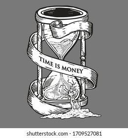 Hour Glass Time is Money Illustration