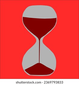 Hour glass vector, time management, time wasting,  