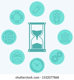 Hour glasses vector icon sign symbol