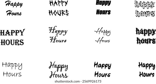 hour, happy, illustration, vector, retro, beverage, drink, alcohol, bar, symbol, banner, graphic, design, concept, text, sign, badge, glass, business, cocktail, isolated, icon, card, poster, vintage, 