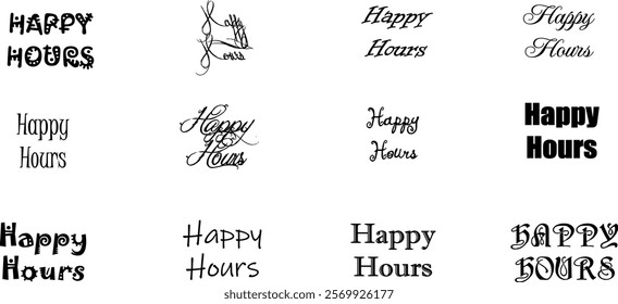 hour, happy, illustration, vector, retro, beverage, drink, alcohol, bar, symbol, banner, graphic, design, concept, text, sign, badge, glass, business, cocktail, isolated, icon, card, poster, vintage, 