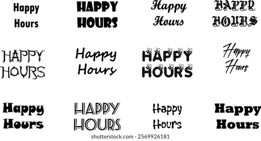 hour, happy, illustration, vector, retro, beverage, drink, alcohol, bar, symbol, banner, graphic, design, concept, text, sign, badge, glass, business, cocktail, isolated, icon, card, poster, vintage, 