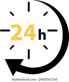 Hour icon with 24 clock format vector