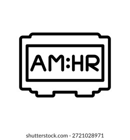 AM hour icon, Line Vector graphics
