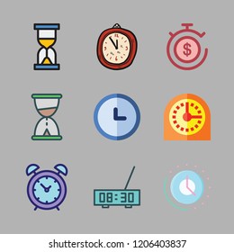 hour icon set. vector set about timer, hourglass, alarm clock and time icons set.