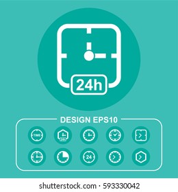 Hour icon stock vector illustration. Flat design.