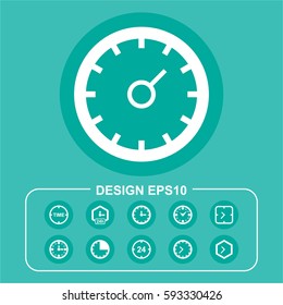 Hour icon stock vector illustration. Flat design.