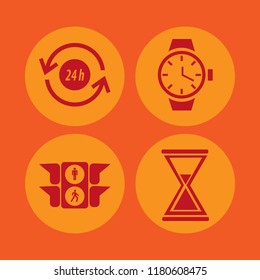 hour icon. hour vector icons set traffic signs, watch, hourglass and recycle hours