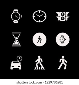 hour icon. hour vector icons set watch, watch face, traffic signs and hourglass